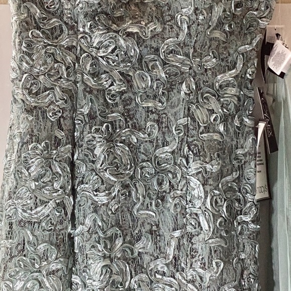 Soutache Sequin Lace A-Line Gown with Wrap - Picture 5 of 10
